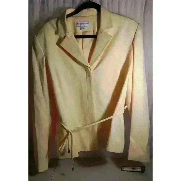 john meyer womens suits Lemon Yellow NWT Size 16 Skirt And Jacket Set Floral Inl - Picture 1 of 11